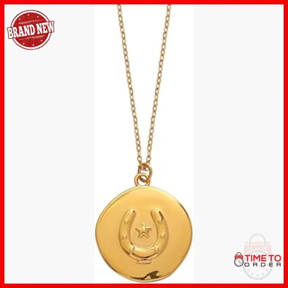 Stainless Steel Lucky Charm Pendant Necklace with Extender